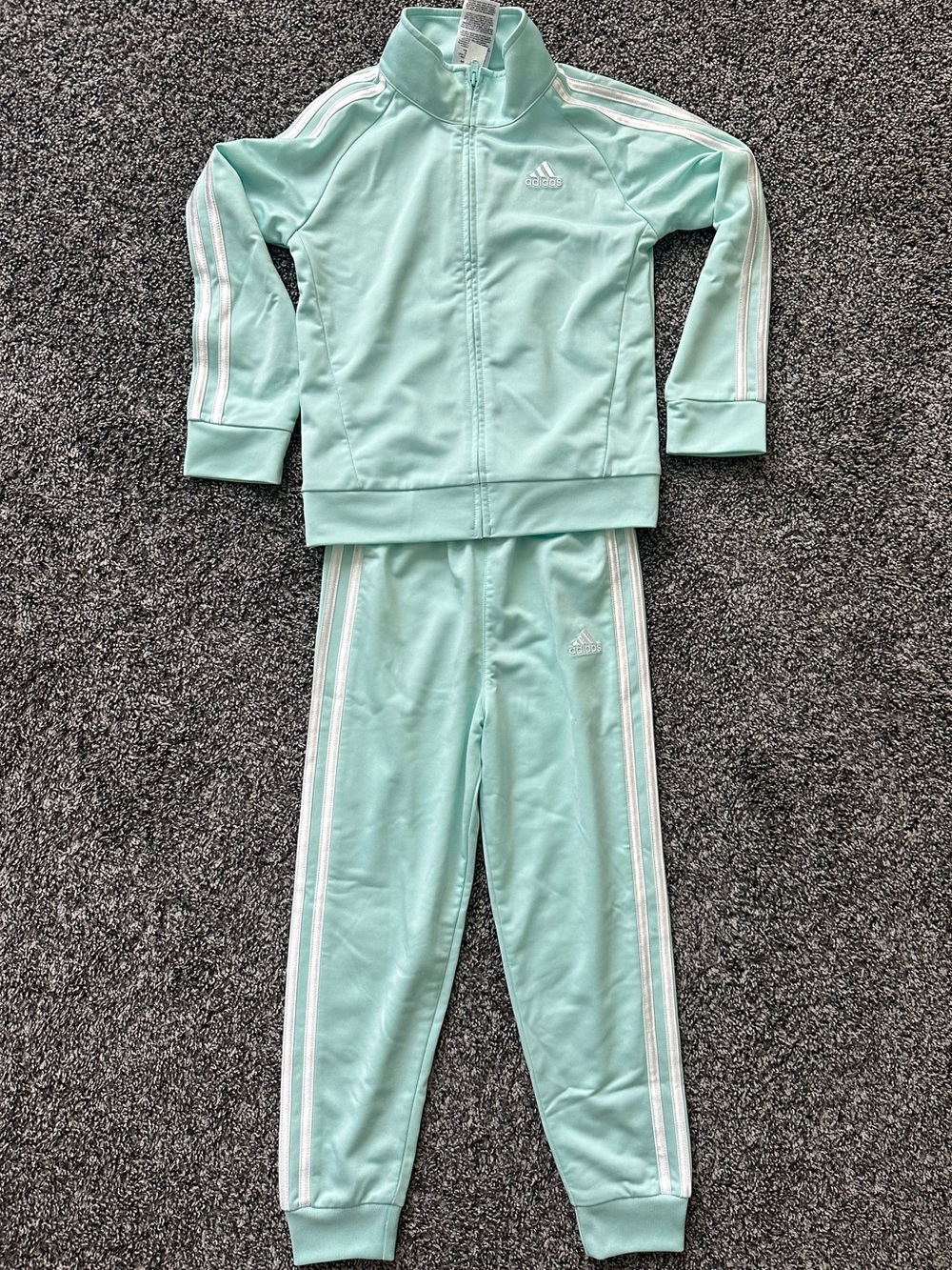 Adidas Mint Green Girls Track Jacket & Pants Set Size 6X